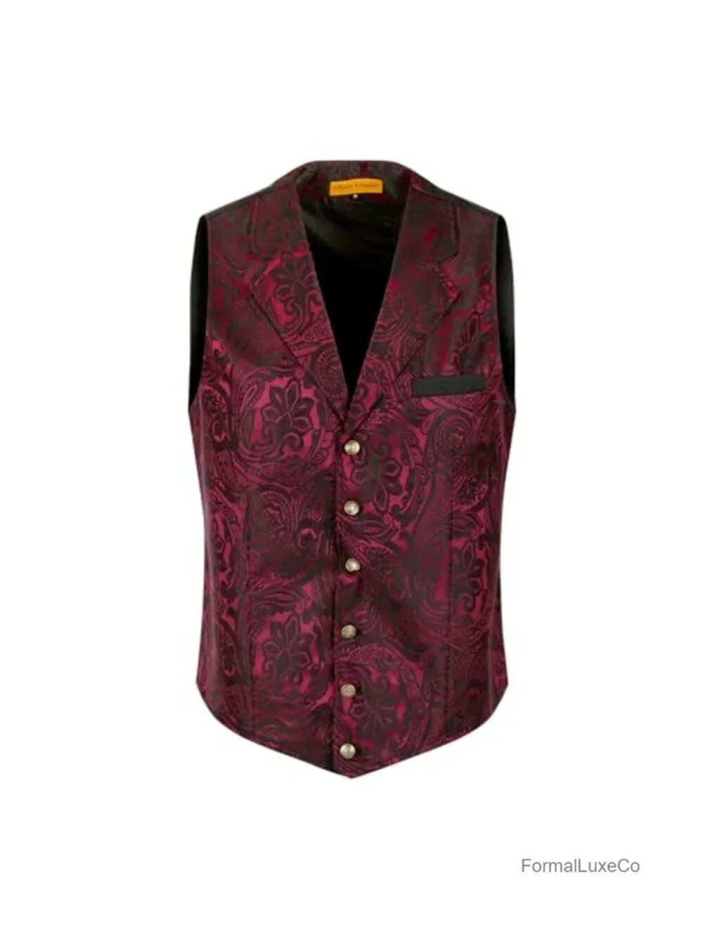 Victorian Gothic Steampunk Vest Paisley Formal Waistcoat Tuxedo Suit Vest for